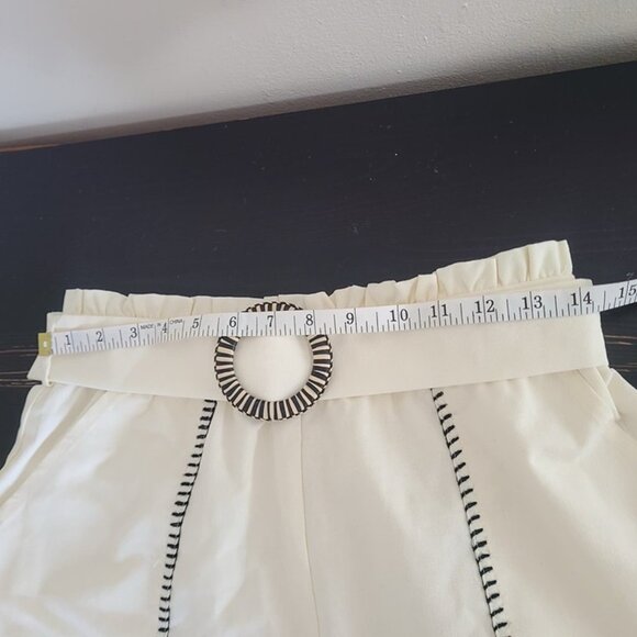 NWT EB LUXE Women’s Chic Belted Shorts Linen Mix White Size M - Picture 8 of 8